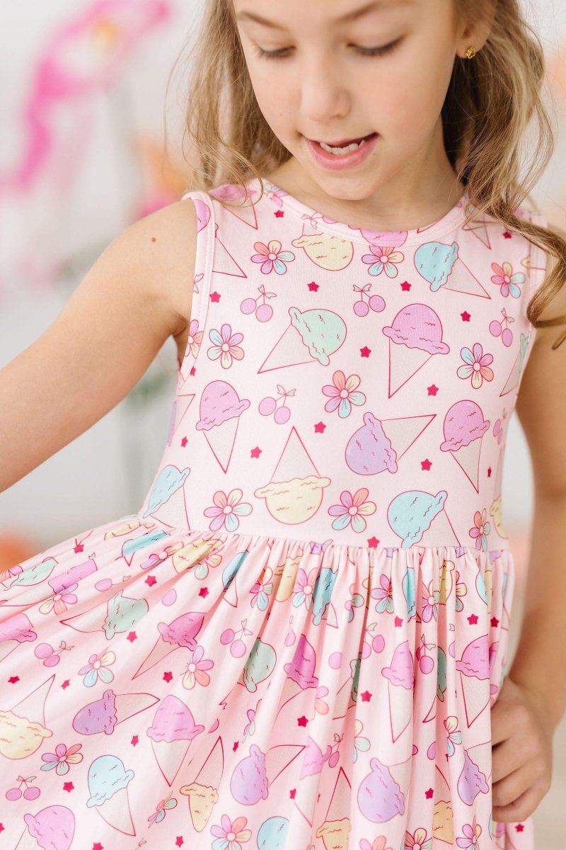 Mila & Rose ® Ice Cream and Shout Tank Twirl Dress for Mila and Rose - Everetts Place Boutique - 
