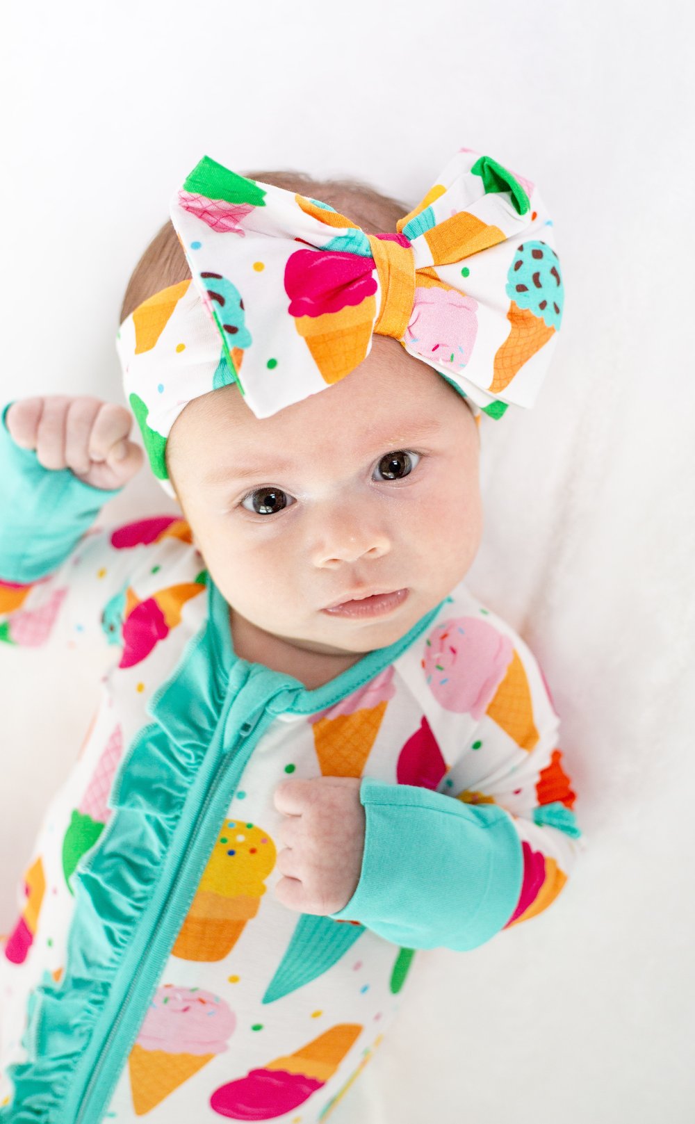 My First Ice Cream Cone Floppy Hair Bow | Baby Accessory by Rayn’s Tiny Stitches