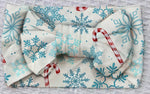 My First Candy Cane Hair Bow in Blue & Peach by Rayn’s Tiny Stitches