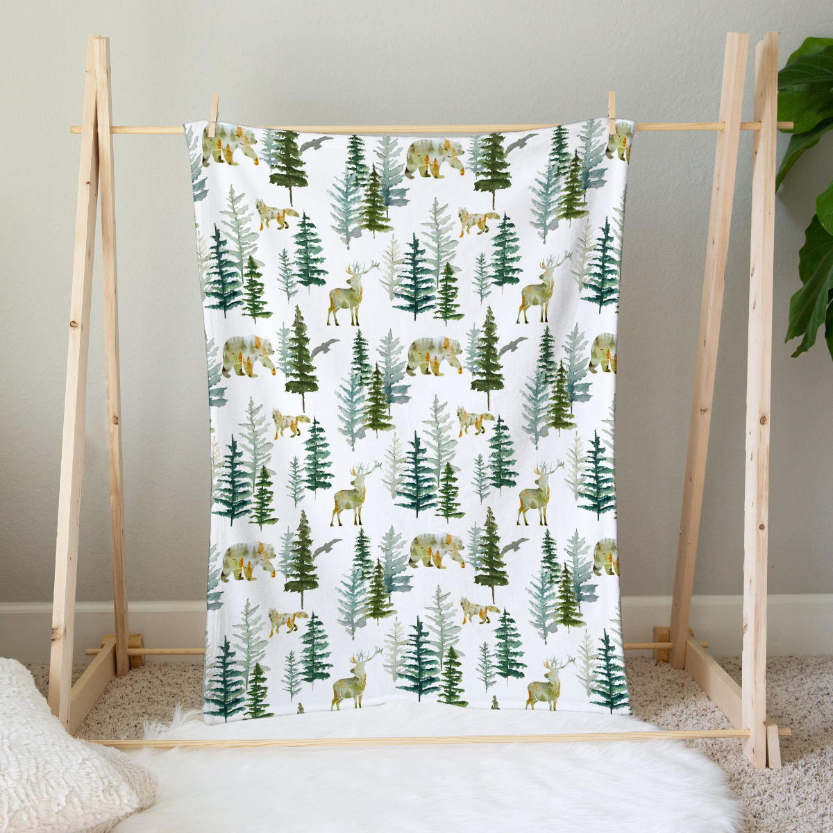 Minky Baby Blanket In The Woods by Honey Lemonade at Everetts Place