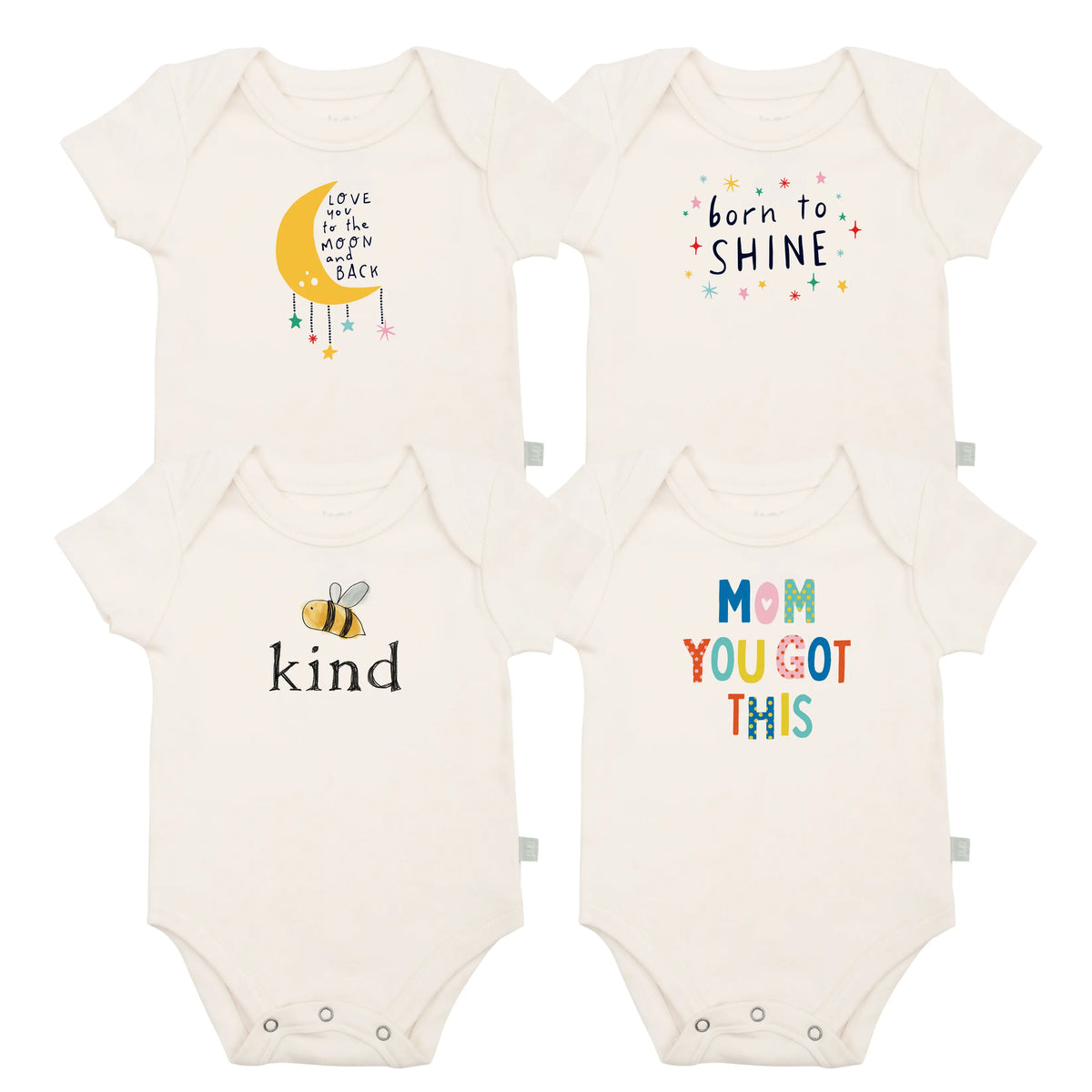 Graphic Bodysuit Set Inspiring 5 Pack With Free Gift For Babies By Finn And Emma Finn + Emma 