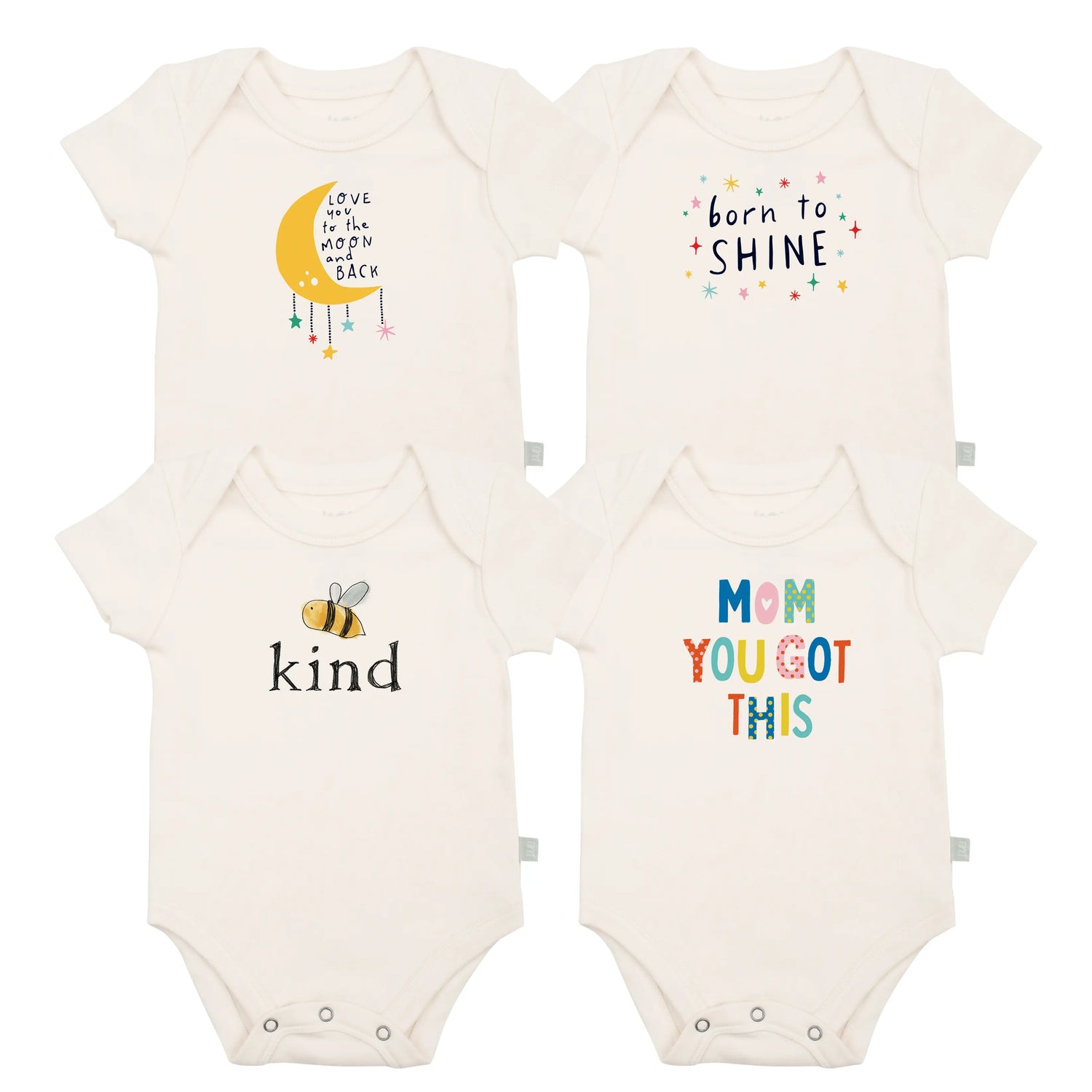 Graphic Bodysuit Set Inspiring 5 Pack With Free Gift For Babies By Finn And Emma Finn + Emma 