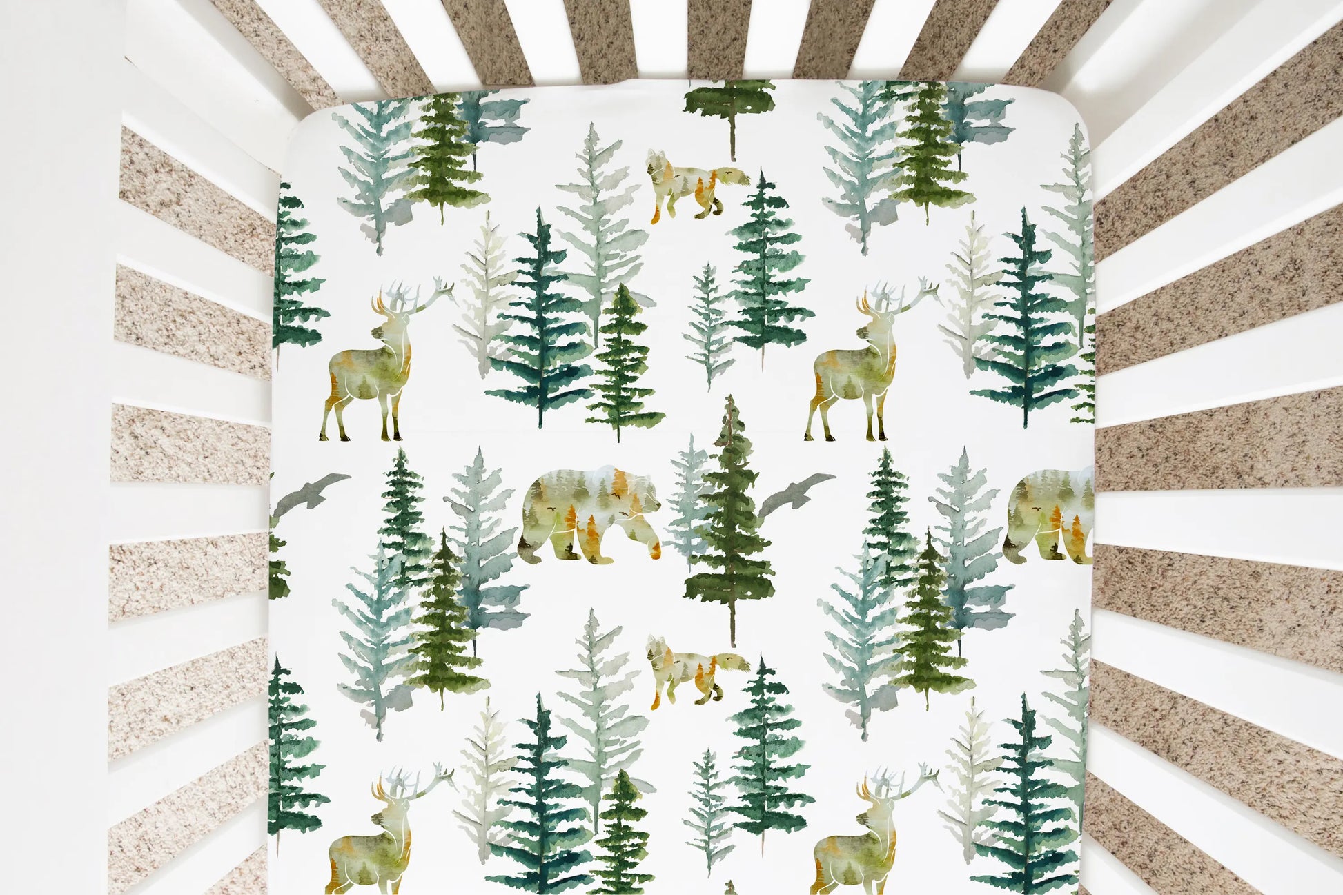 Fitted Crib Sheet In The Woods Soft Baby Bedding Photo Backdrop Honey Lemonade