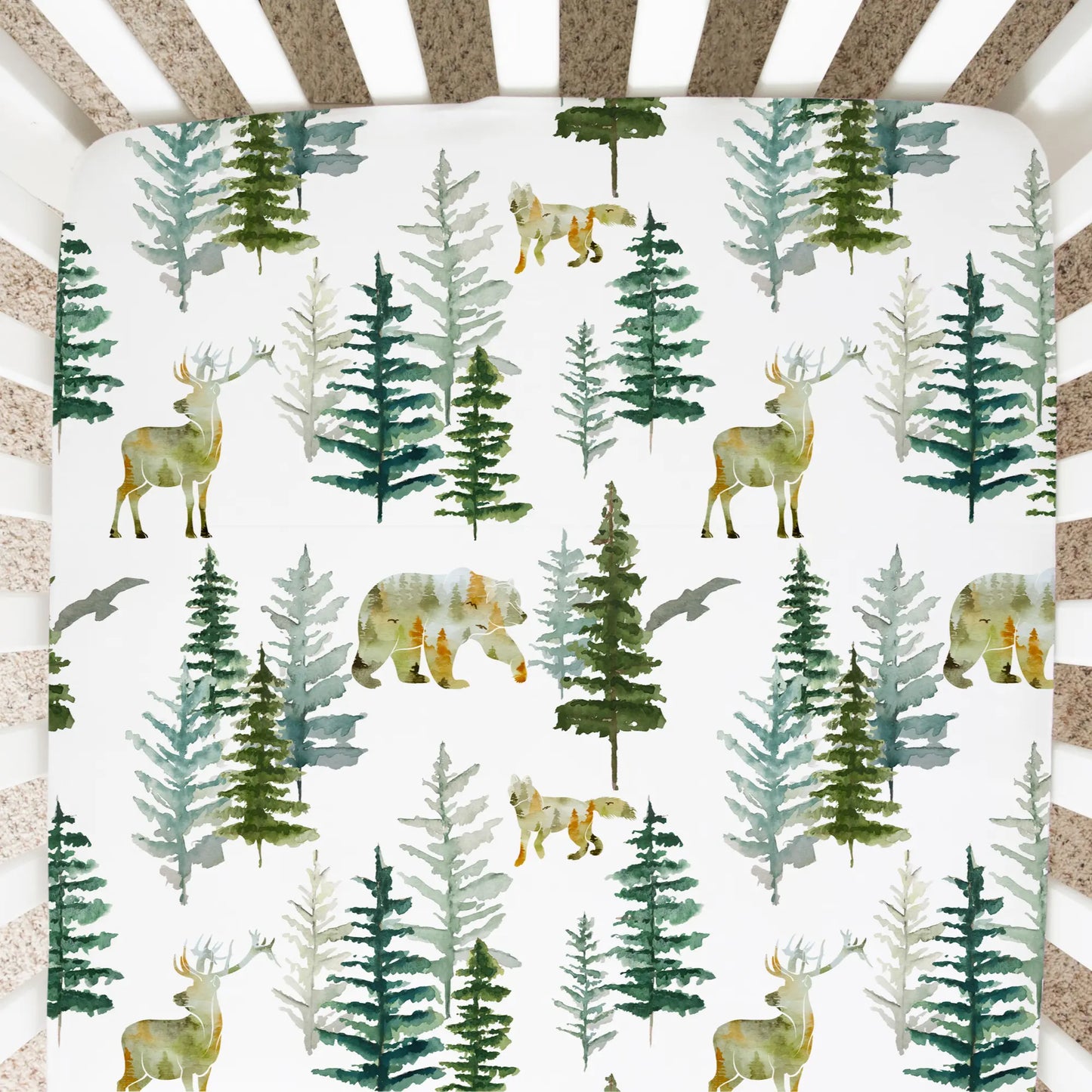 Fitted Crib Sheet In The Woods Soft Baby Bedding Photo Backdrop Honey Lemonade