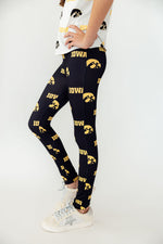 Mila & Rose Iowa Black Tigerhawk baby leggings.