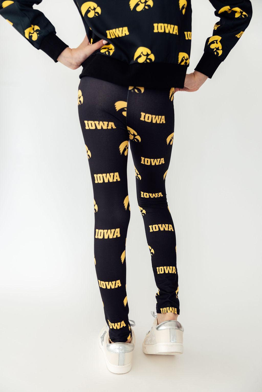 Mila & Rose Iowa Black Tigerhawk baby leggings.