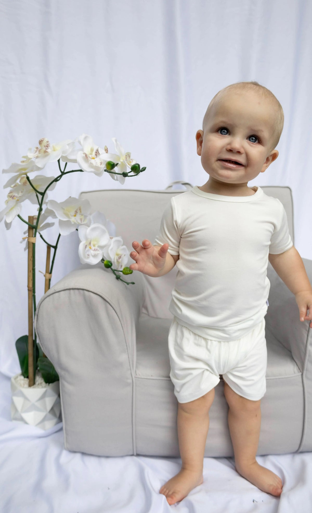 Bubble Baby Ivory | Short Sleeve Pajamas - 