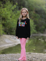 Halloween Black Top + Pink Bell Bottoms by Rylee Faith Designs