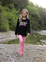 Halloween Black Top + Pink Bell Bottoms by Rylee Faith Designs