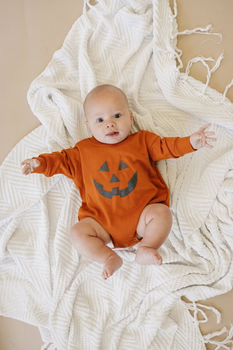 Little Joy Co. Jack O Lantern Sweatshirt Romper - Everetts Place Boutique - 