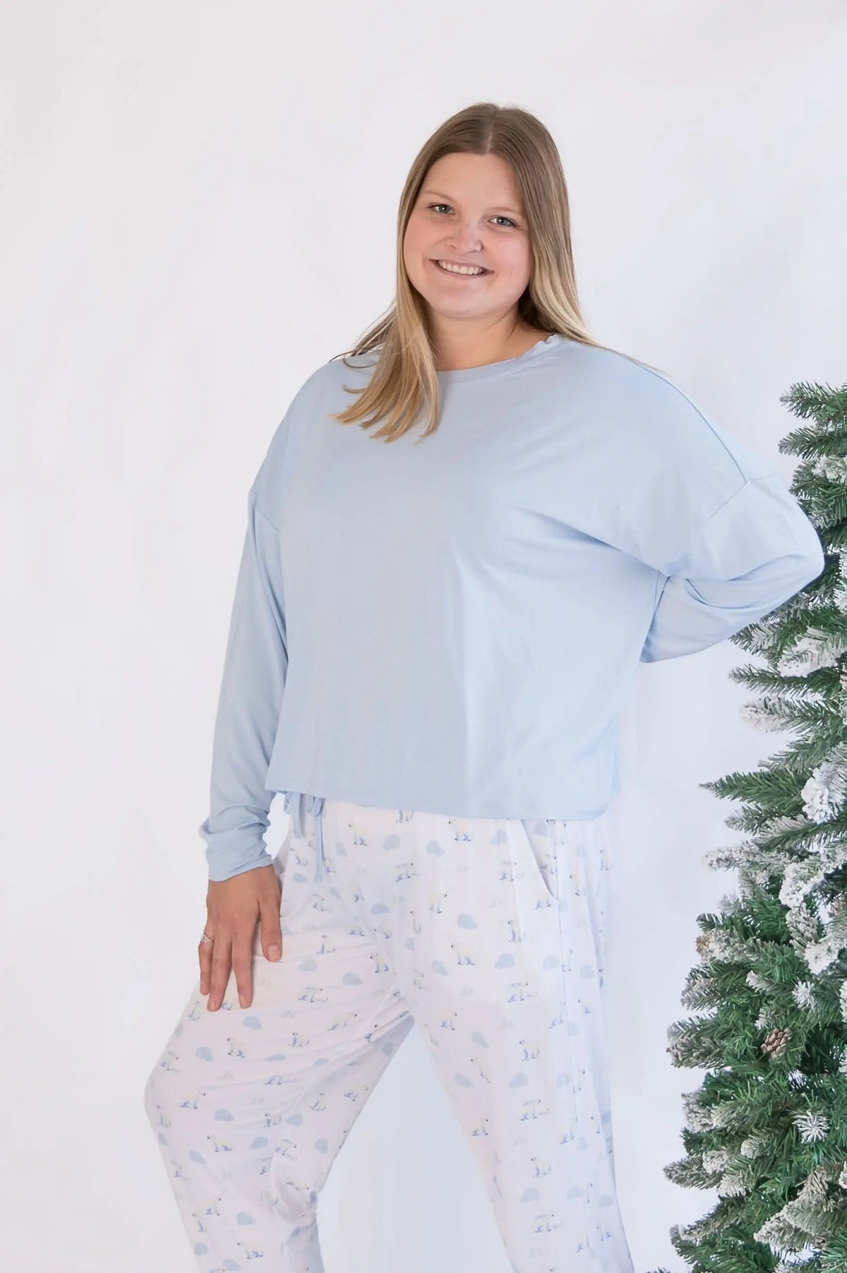 Jet | Adult Long Sleeve Lounge Top - Sleeve, Textile, Nightwear, Smile, Active Pants | Everetts Place