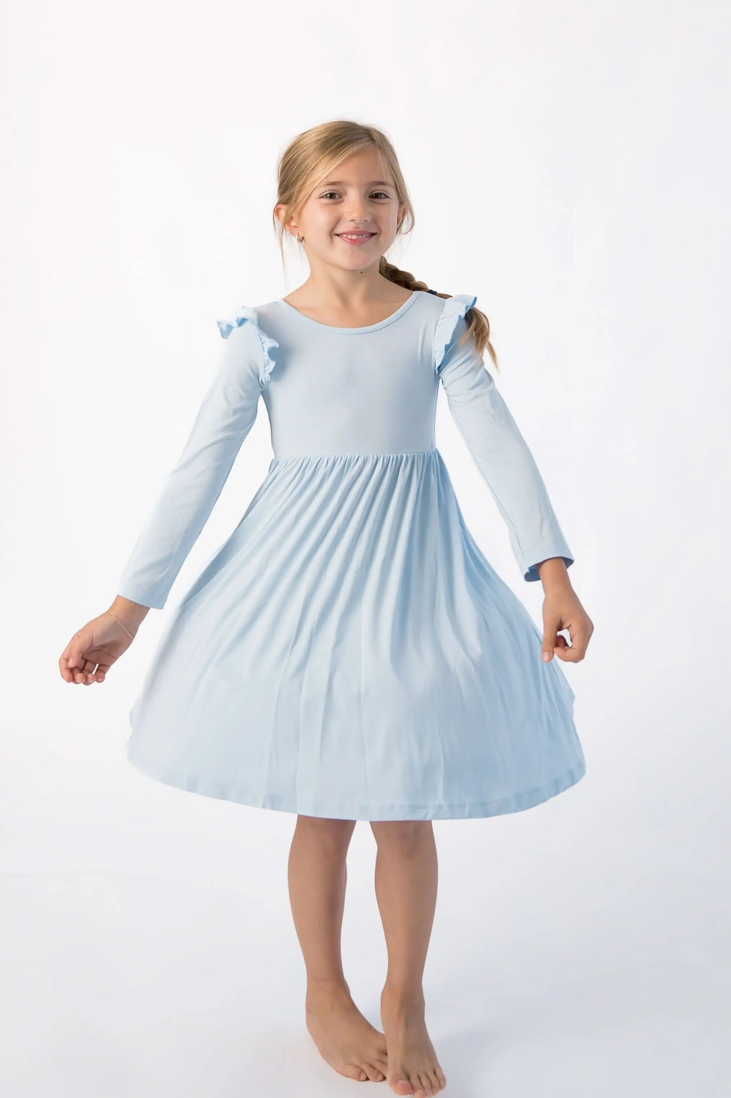 Bubble Baby Jet | Long Sleeve Toddler Flutter Dress - 
