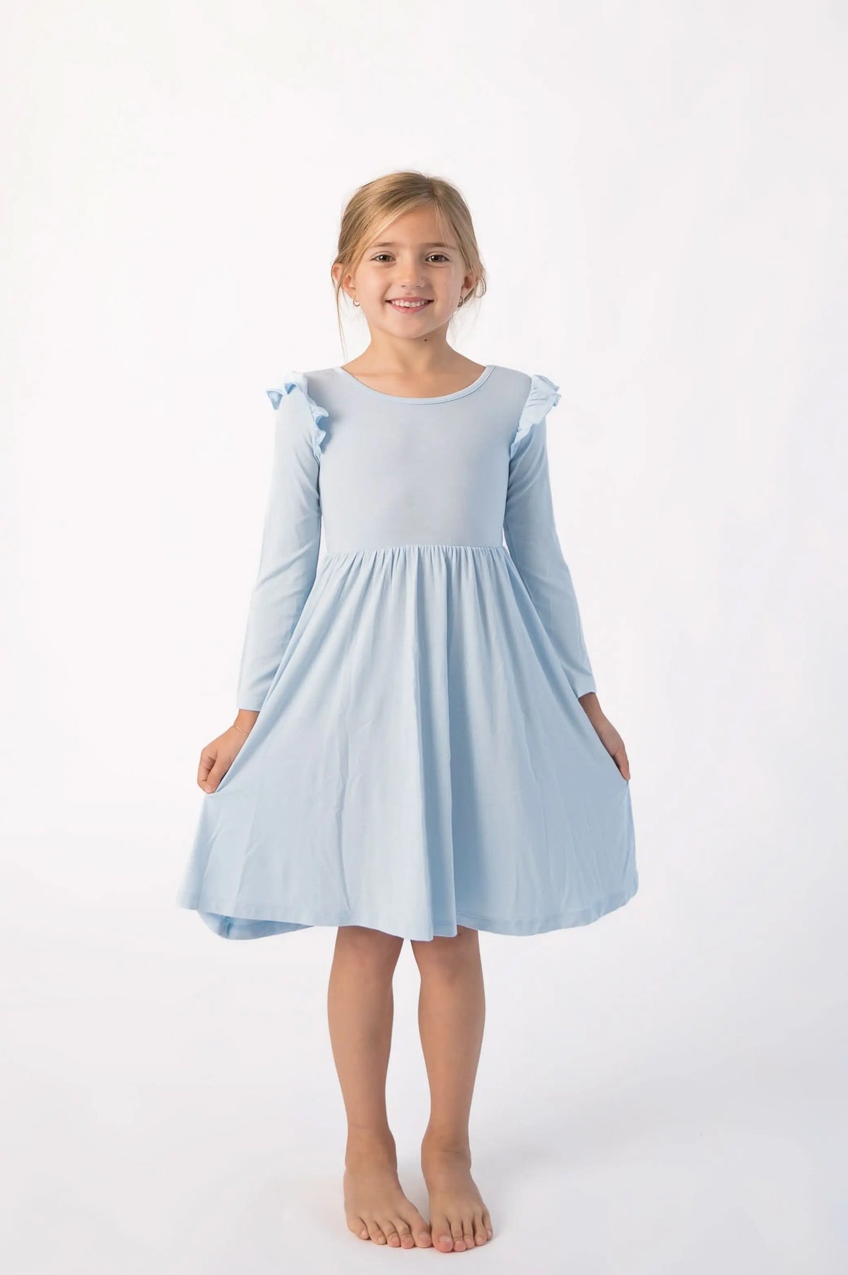 Bubble Baby Jet | Long Sleeve Toddler Flutter Dress - 