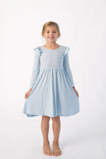 Bubble Baby Jet | Long Sleeve Toddler Flutter Dress - 