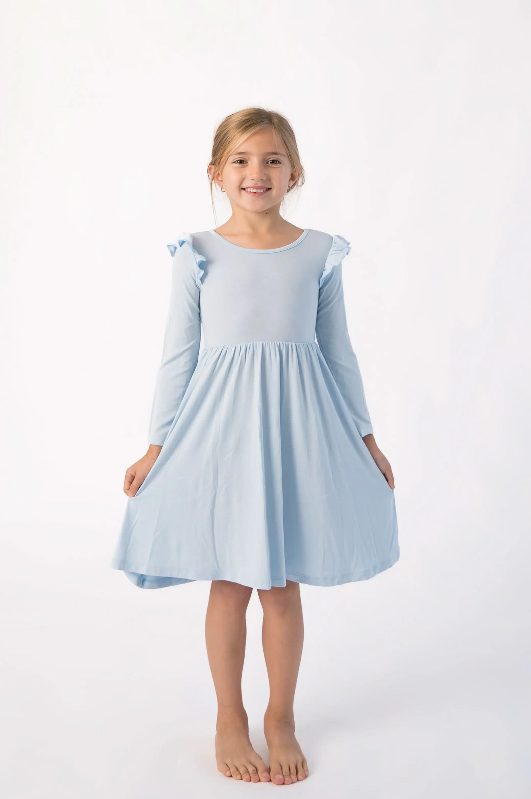 Bubble Baby Jet | Long Sleeve Toddler Flutter Dress - 
