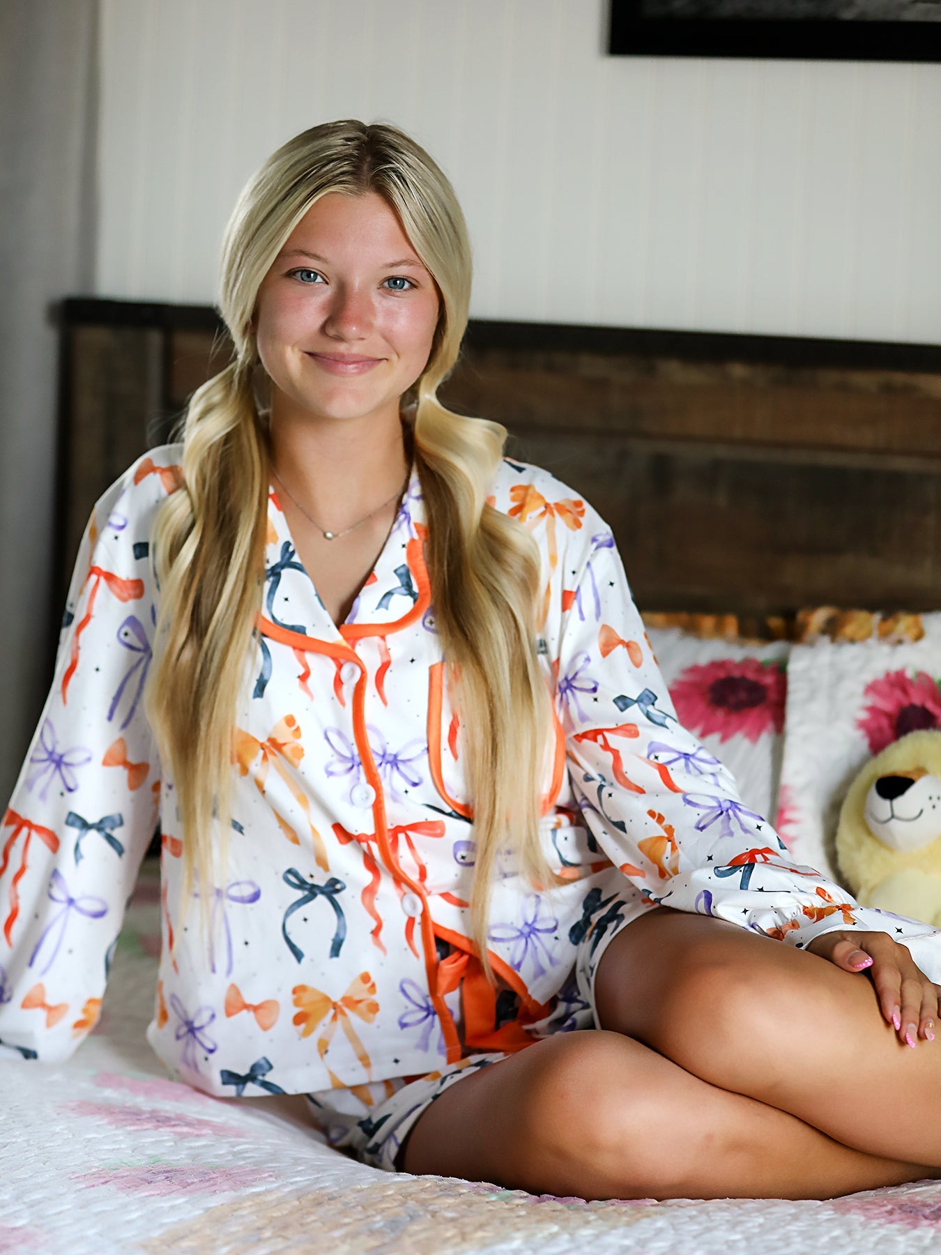 Halloween Mommy and Me Bow Print Polyester Spandex Loungewear Set by Rylee Faith Designs
