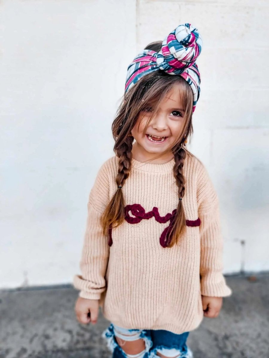 Little Joy Co. Joy Hand Embroidered Christmas Sweater - Everetts Place Boutique - 