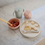 Mushie baby dinnerware fork and spoon set