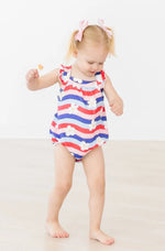 July Vibes Ruffle Cross Back Romper With Snaps For Girls Mila & Rose ® Everetts Place: Online Boutique