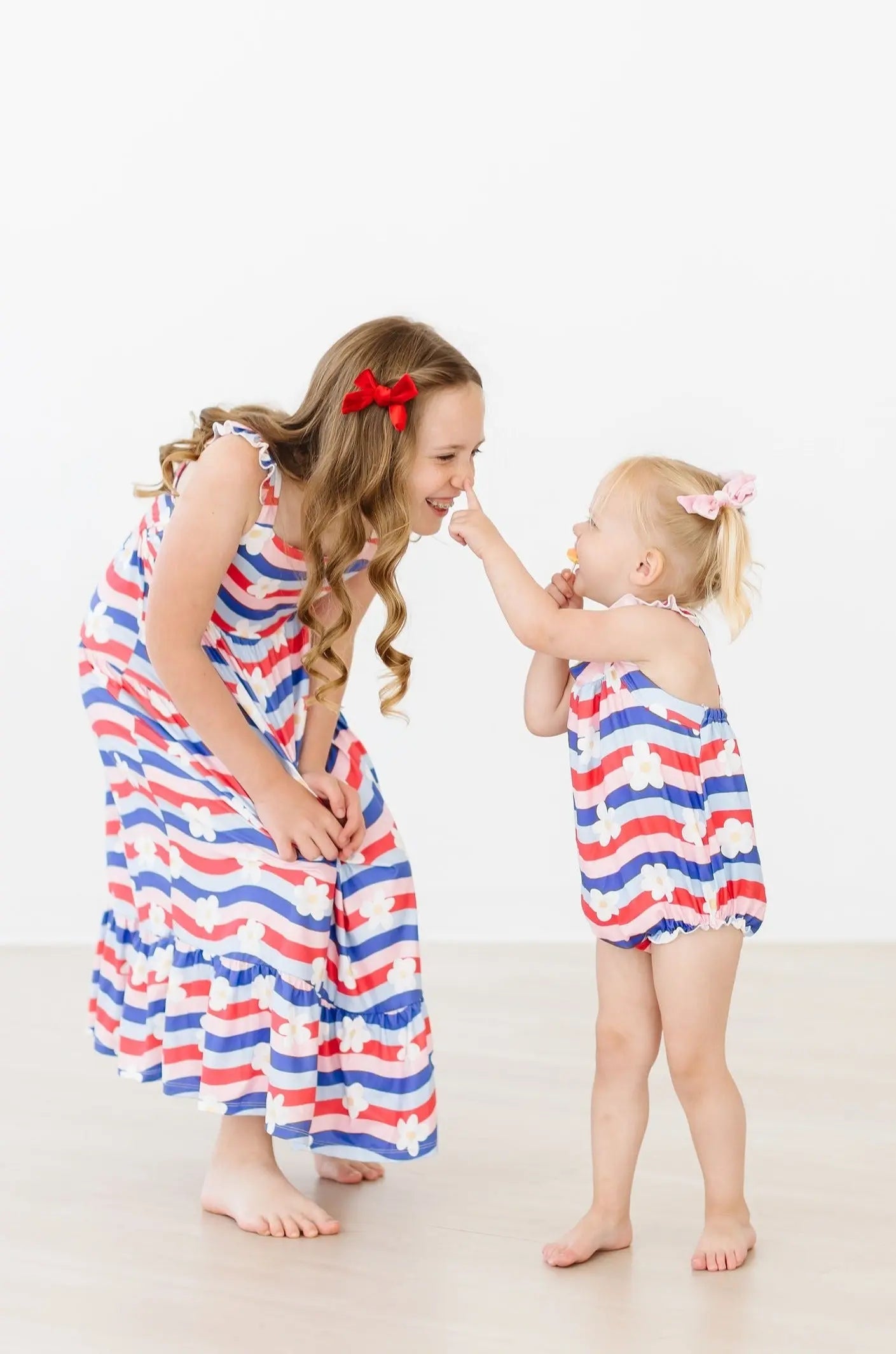 July Vibes Ruffle Cross Back Romper With Snaps For Girls Mila & Rose ® Everetts Place: Online Boutique