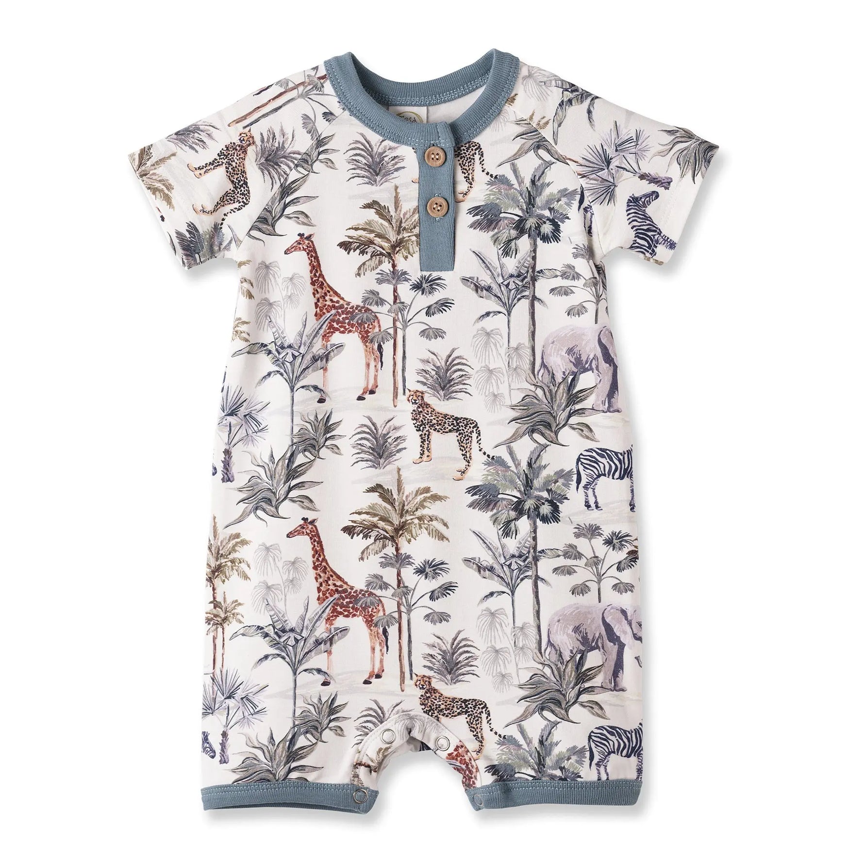 Jungle Safari Bamboo Baby Boy Shortall Romper Tesa Babe 