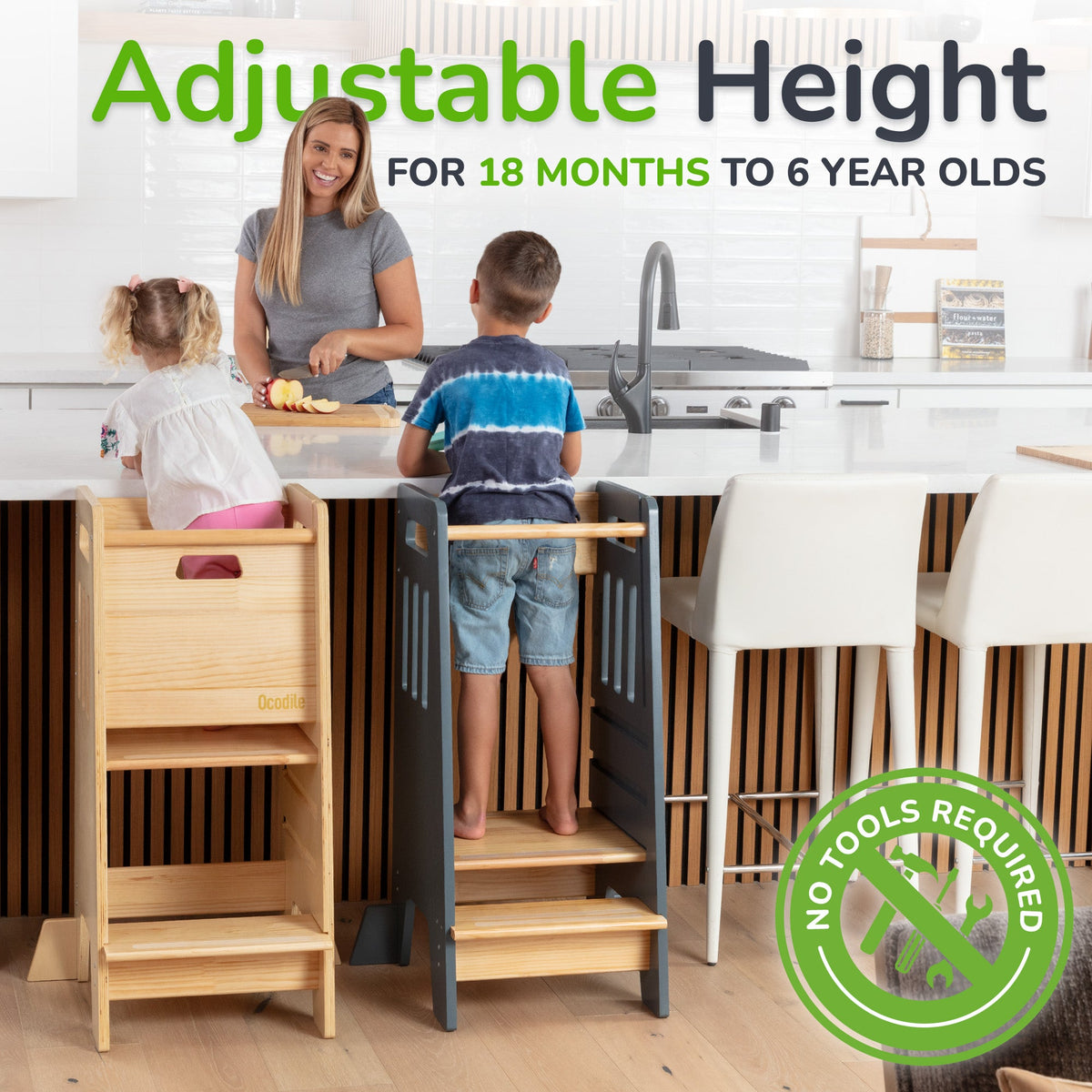 Standing Toddler Tower with Sliding Safety Door by Ocodile.com at Everetts Place