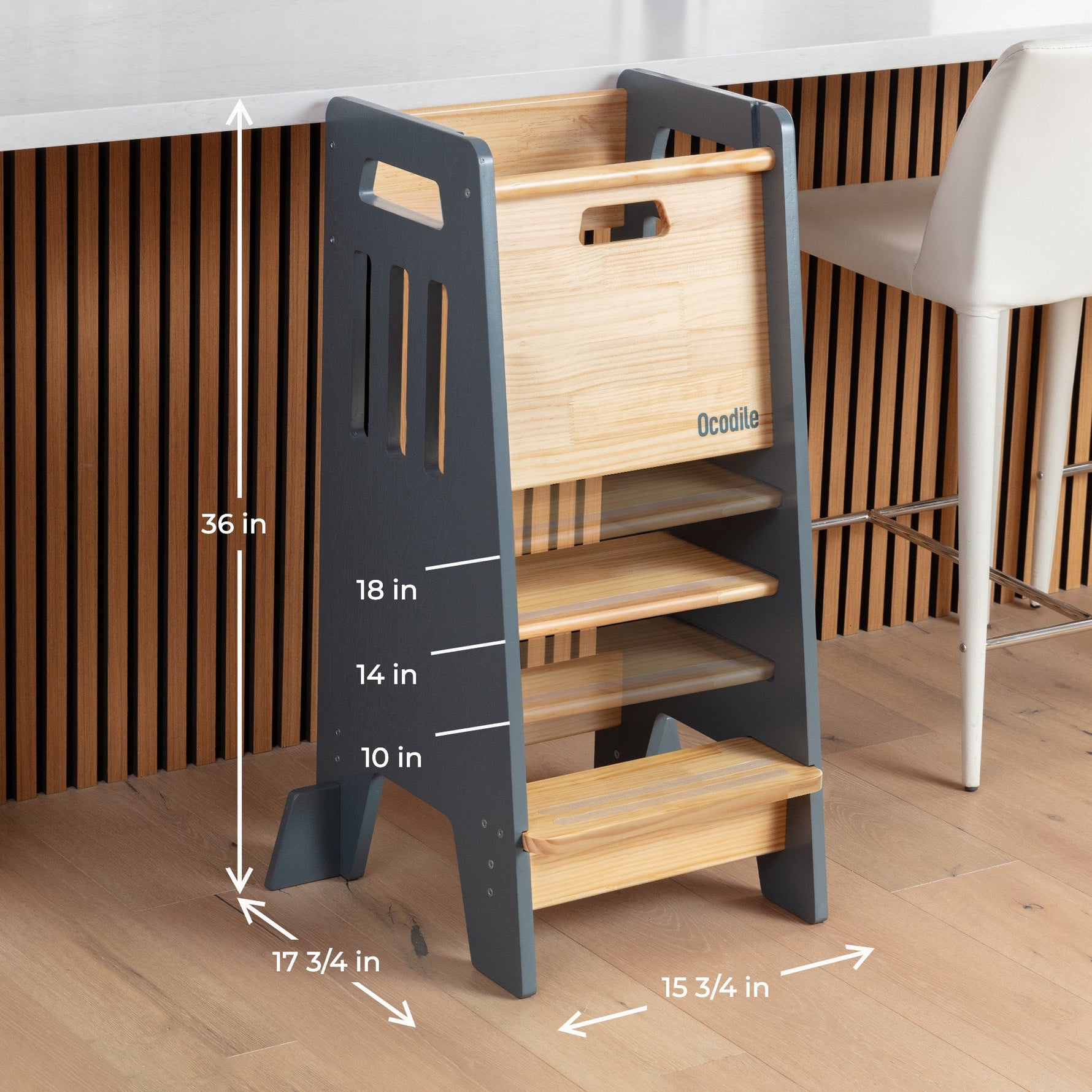Standing Toddler Tower with Sliding Safety Door by Ocodile.com at Everetts Place