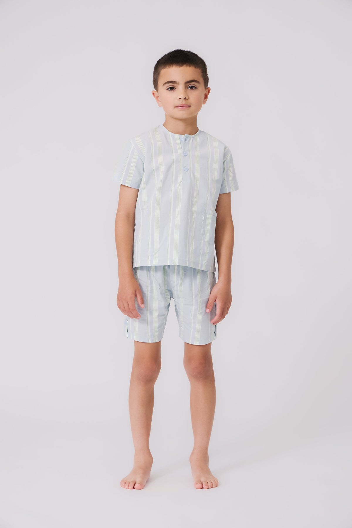 KIPP Collection Short Sleeve Stripe Shirt with Pocket Detail for Casual Wear by KIPP™ Collection at Everetts Place