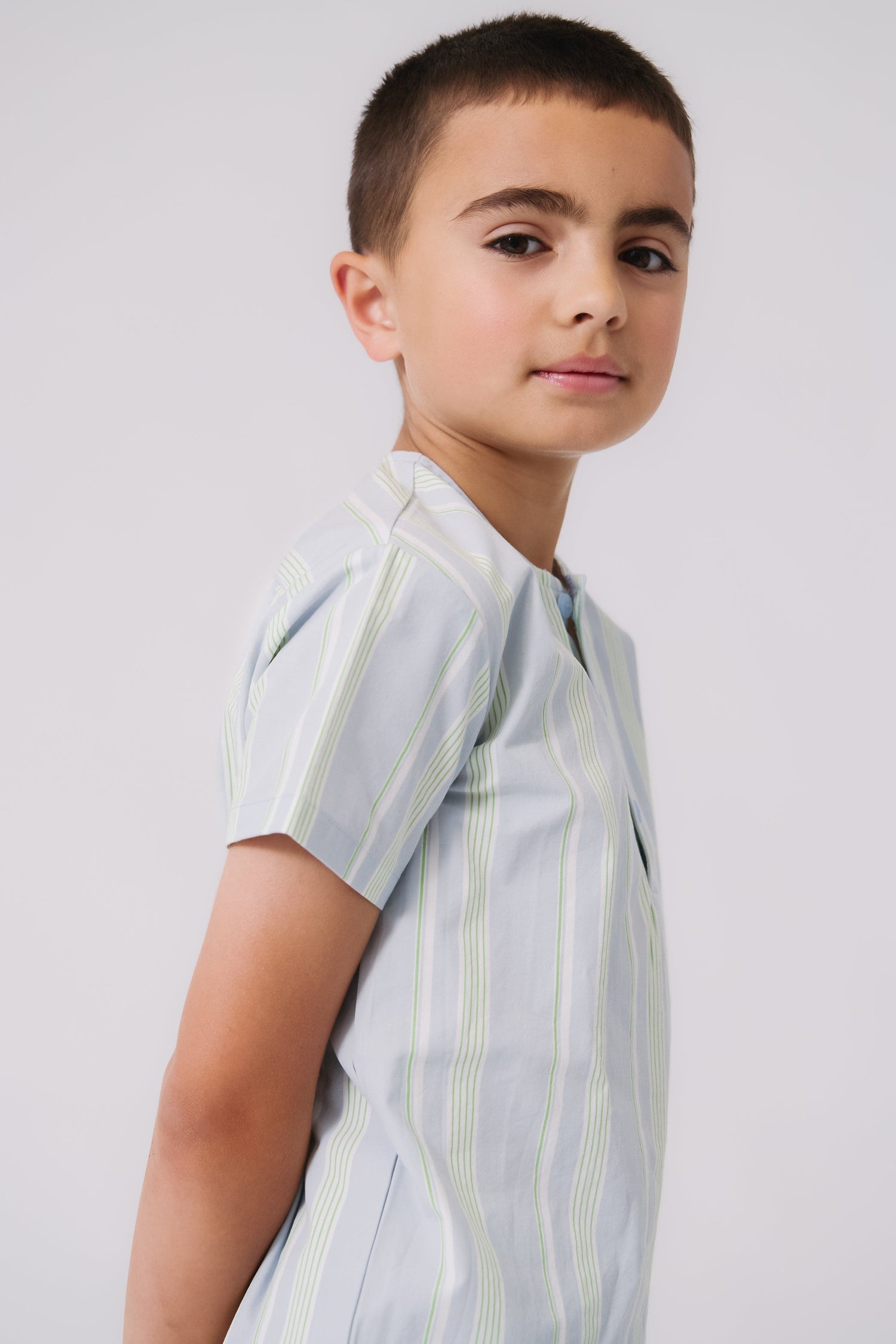 KIPP Collection Short Sleeve Stripe Shirt with Pocket Detail for Casual Wear