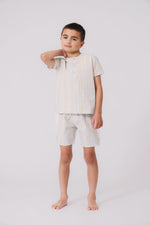 KIPP Collection Stone Striped Shorts With Elastic Waistband For Casual Wear by KIPP™ Collection at Everetts Place