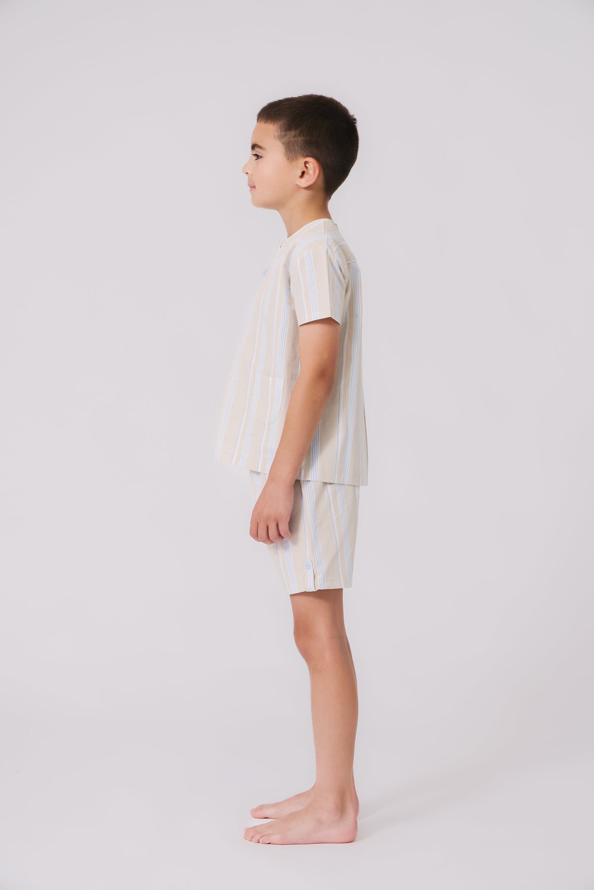 KIPP Collection Stone Striped Shorts With Elastic Waistband For Casual Wear by KIPP™ Collection at Everetts Place