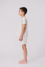 KIPP Collection Stone Striped Shorts With Elastic Waistband For Casual Wear by KIPP™ Collection at Everetts Place