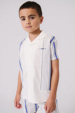 KIPP Collection Short Sleeve Button Up Shirt With Bold Striped Print For Women by KIPP™ Collection at Everetts Place