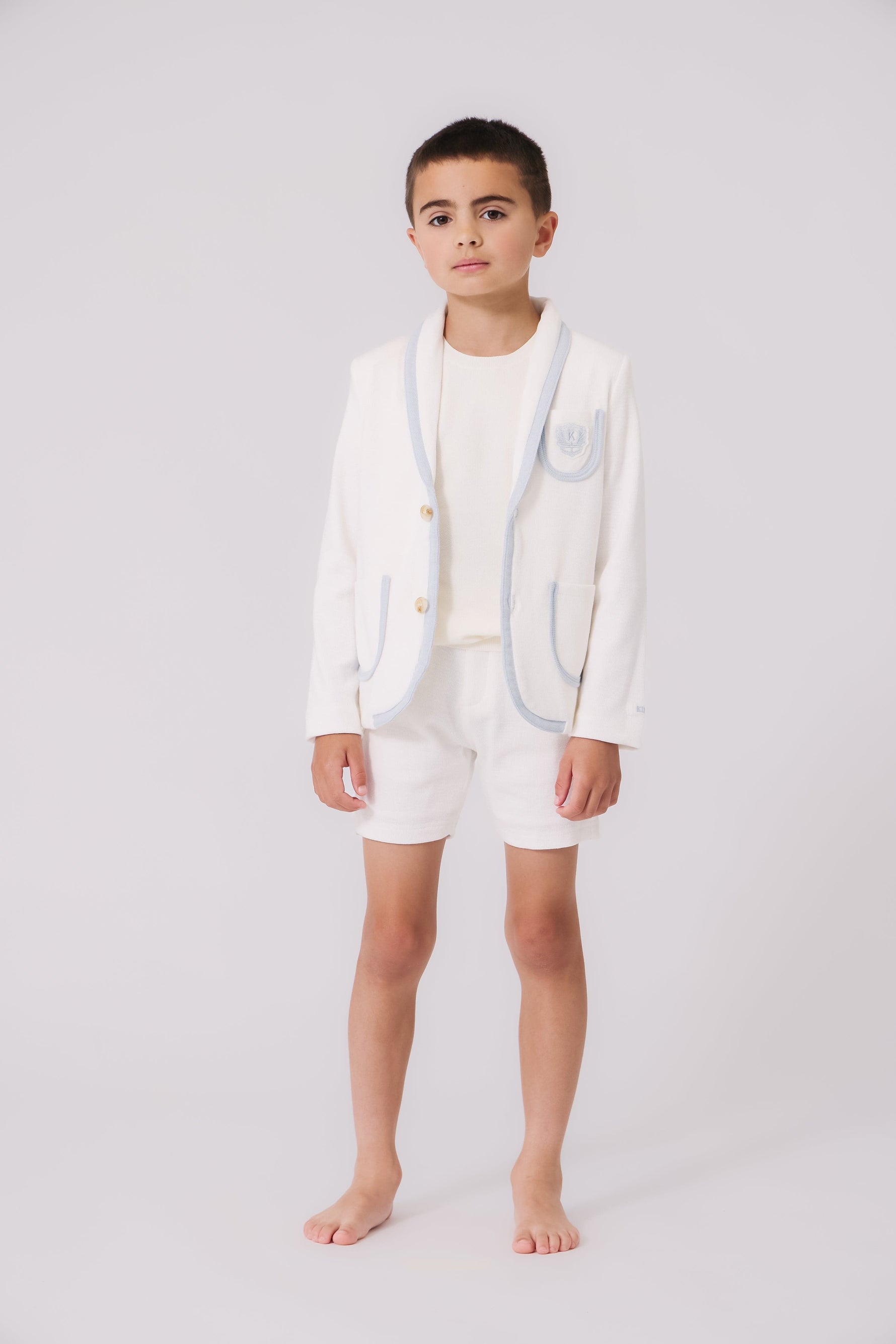 KIPP Collection Structured Cotton Knit Blazer With Color Trim For Men by KIPP™ Collection at Everetts Place