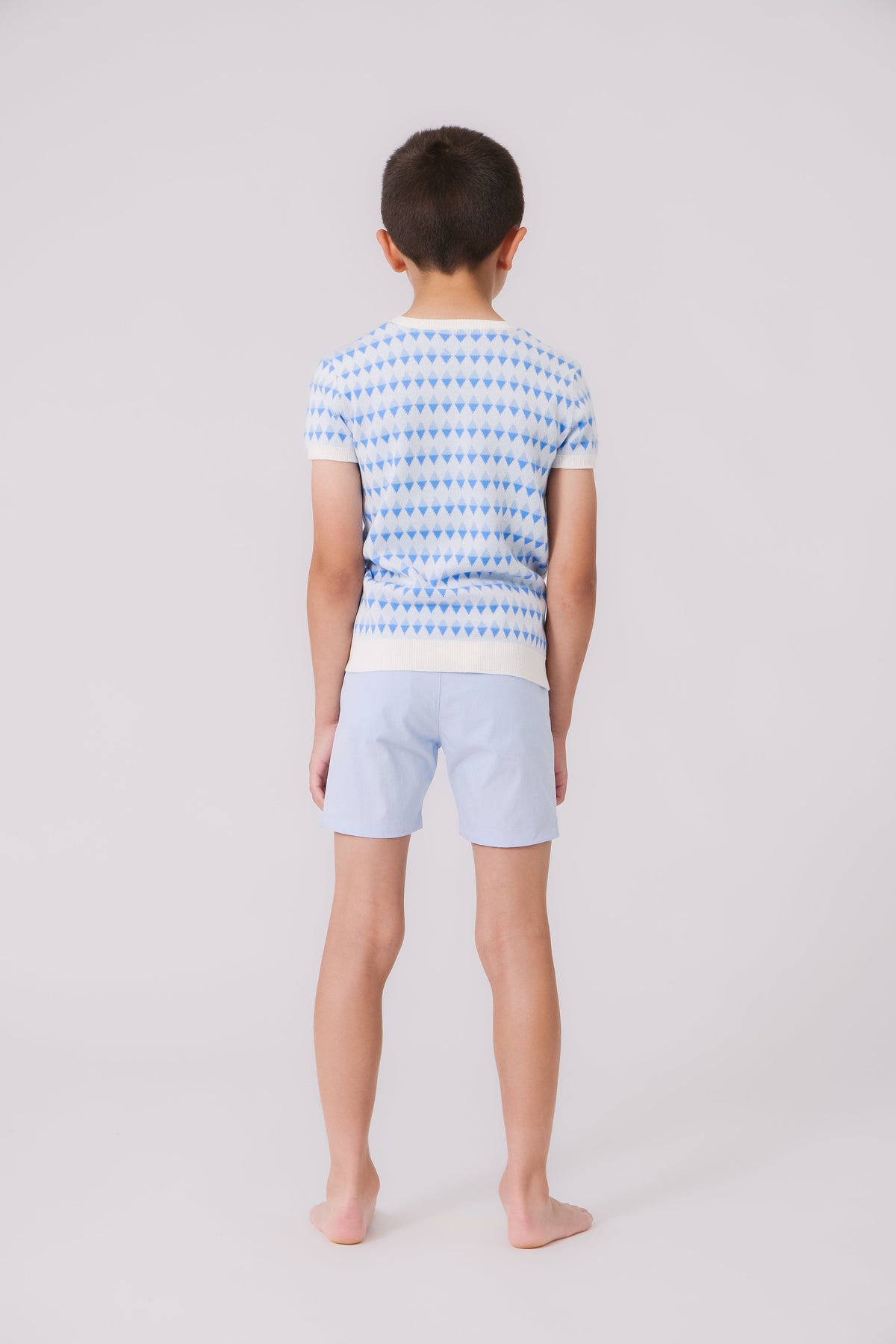 KIPP Collection Geometric Print Knit Short Sleeve Sweater For Casual Wear by KIPP™ Collection at Everetts Place