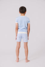 KIPP Collection Geometric Print Knit Short Sleeve Sweater For Casual Wear by KIPP™ Collection at Everetts Place