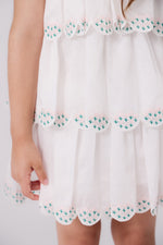 KIPP Pink Tiered Dress with Floral Embroidery and Scalloped Edges for Girls by KIPP™ Collection at Everetts Place