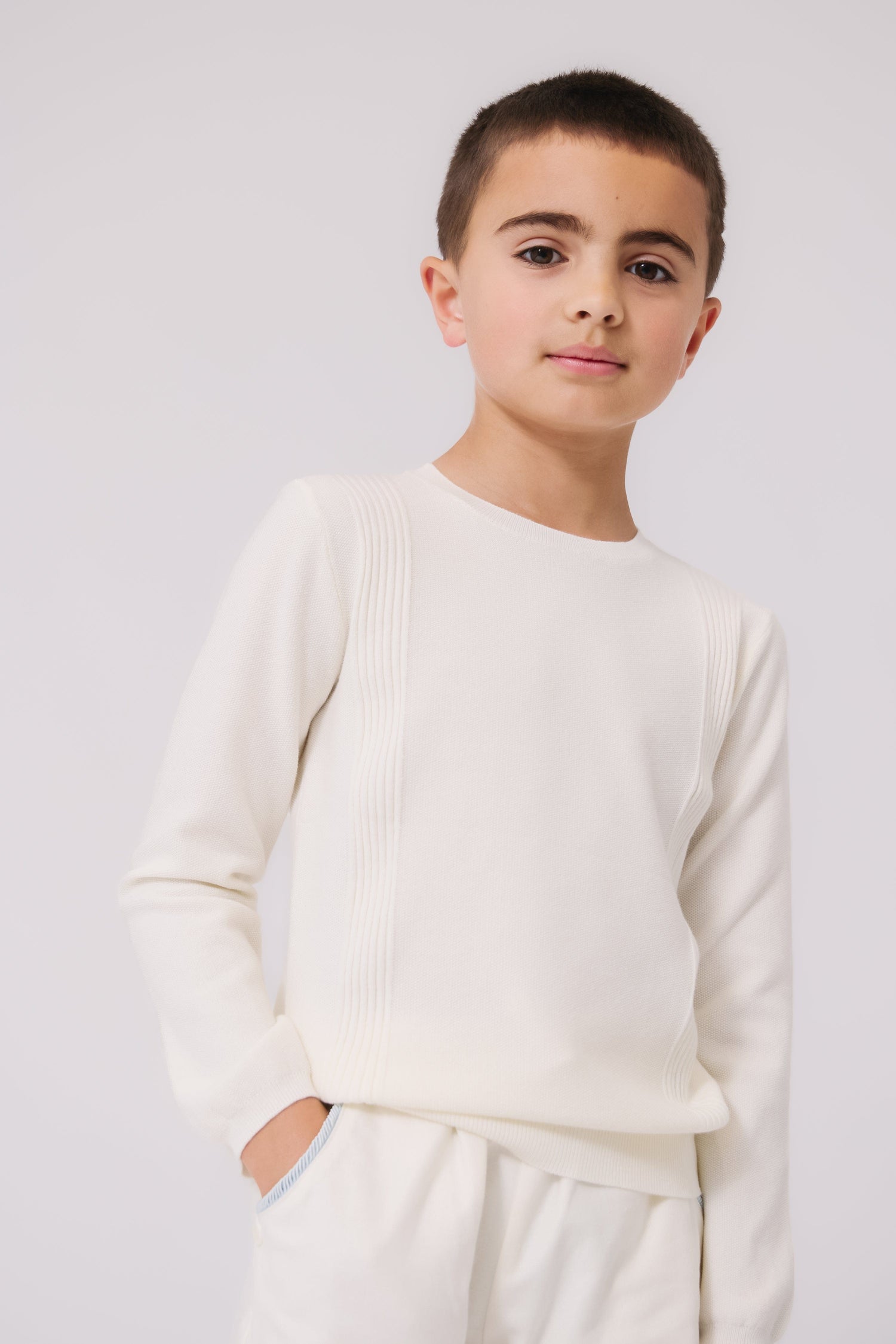KIPP Long Sleeve Knit Sweater with Knit Stripe Detail for Everyday Wear by KIPP™ Collection at Everetts Place