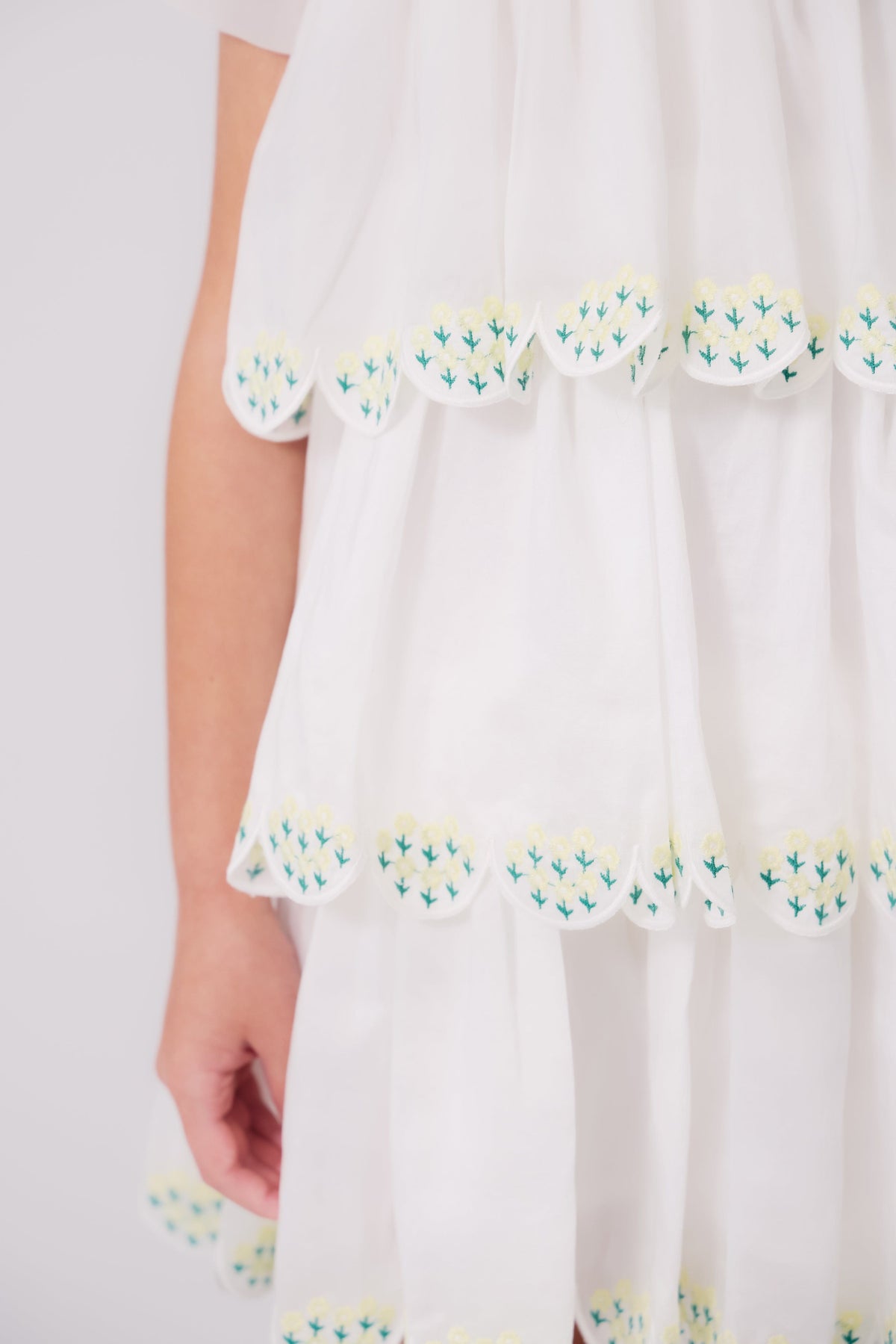 KIPP Collection Dress with Yellow Floral Detailing and Scalloped Edges for Girls by KIPP™ Collection at Everetts Place
