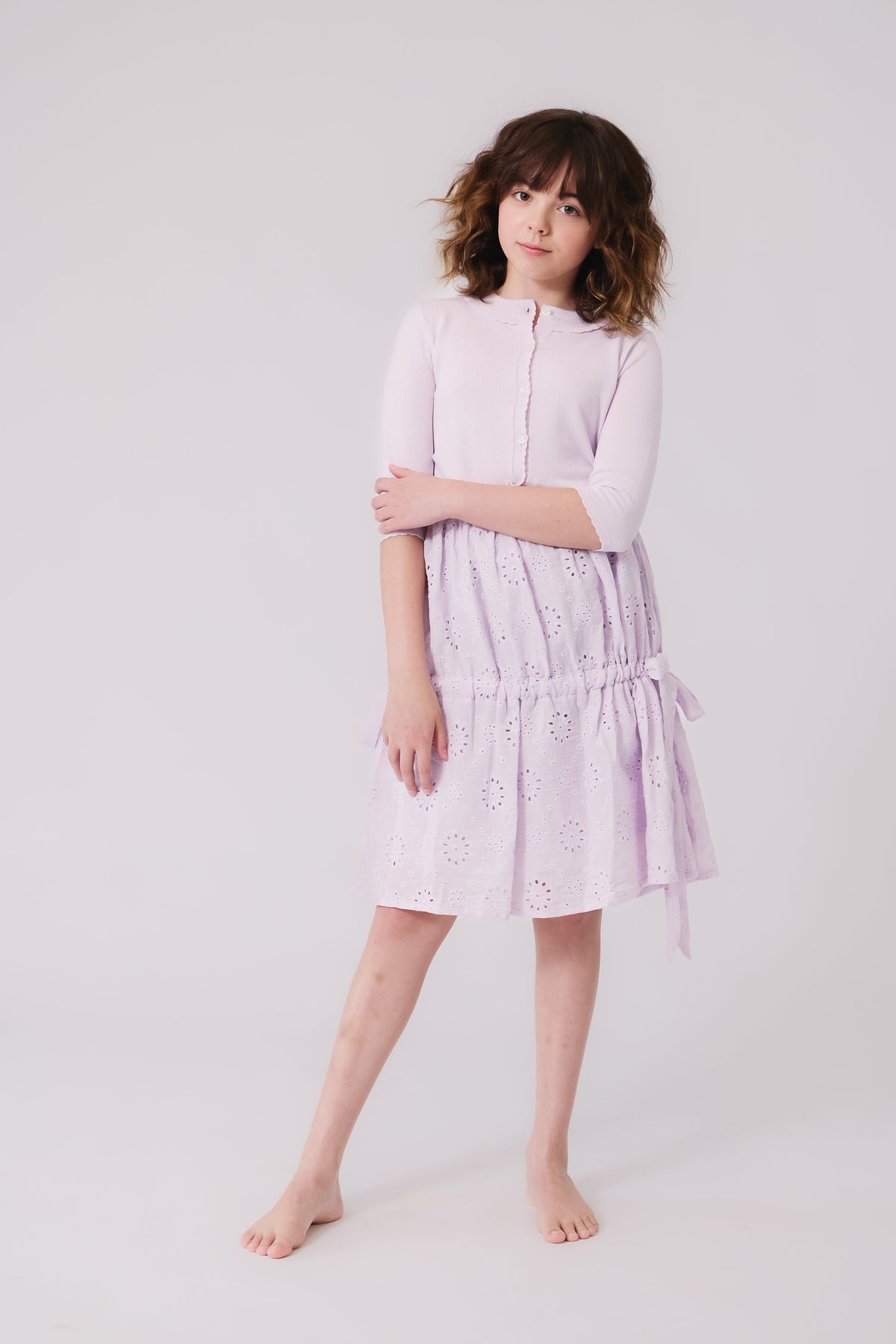KIPP Collection Eyelet Skirt with Elastic Waistband and Tie Details for Women by KIPP™ Collection at Everetts Place