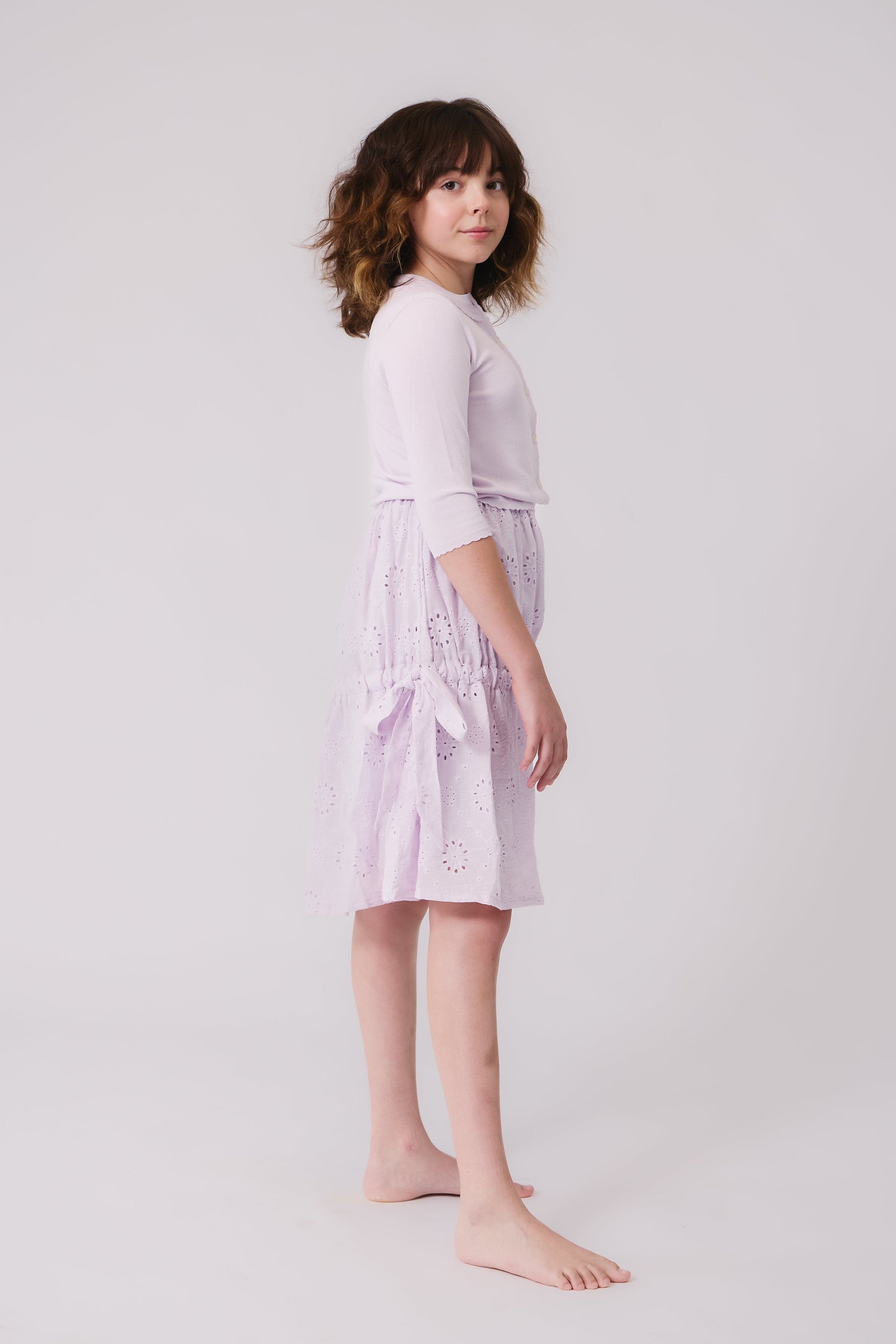 KIPP Collection Eyelet Skirt with Elastic Waistband and Tie Details for Women by KIPP™ Collection at Everetts Place