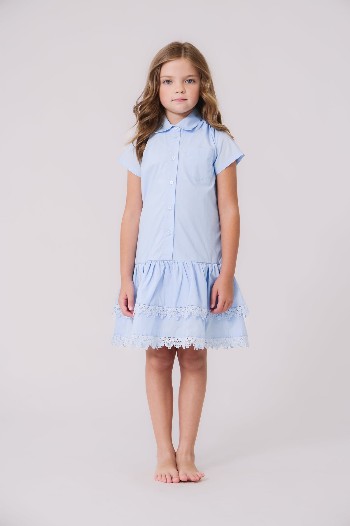 KIPP Collection Collared Dress With Pocket Detail And Ruffled Layer For Girls by KIPP™ Collection at Everetts Place