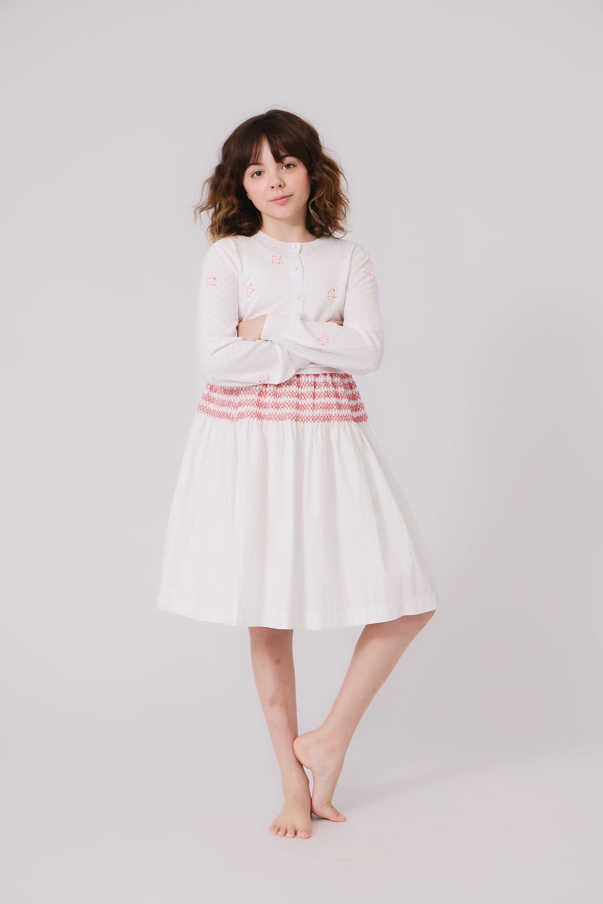 KIPP Collection Cardigan With Pointelle And Floral Button Details For Women by KIPP™ Collection at Everetts Place