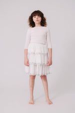KIPP Gracie Tiered Pink Skirt with Floral Embroidery for Women by KIPP™ Collection at Everetts Place
