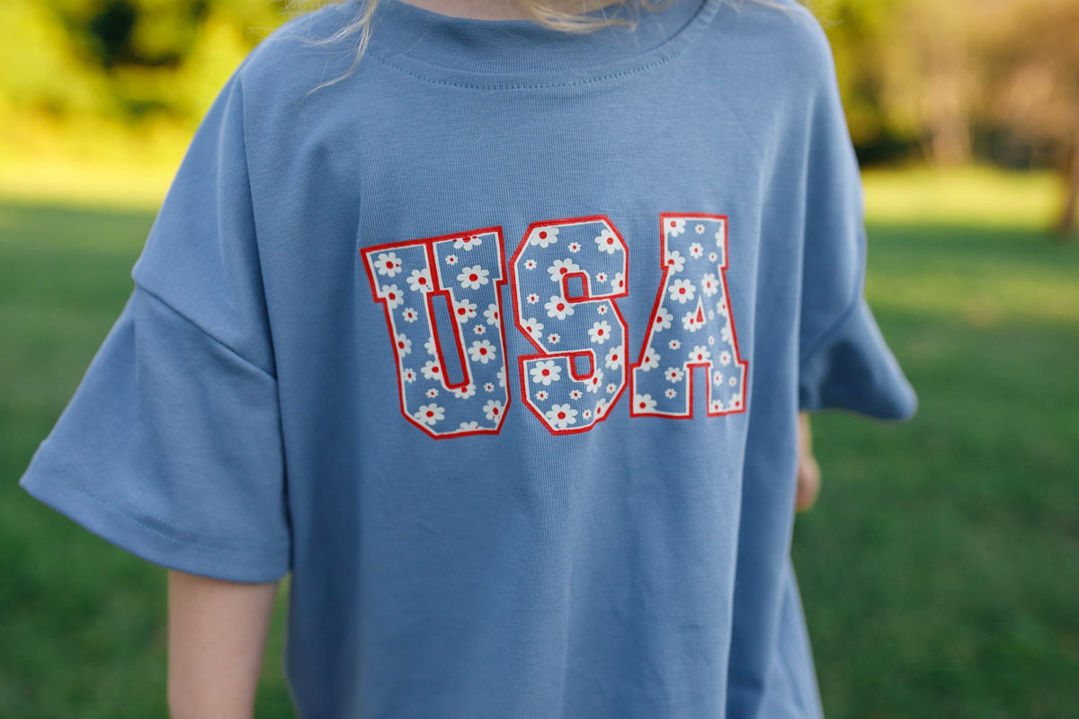 USA Daisy Oversized T-Shirt by Little Joy Co. at Everetts Place