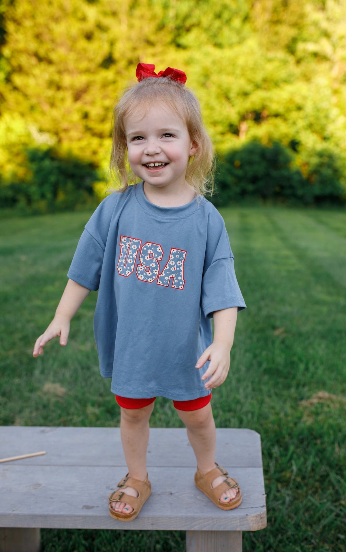 USA Daisy Oversized T-Shirt by Little Joy Co. at Everetts Place