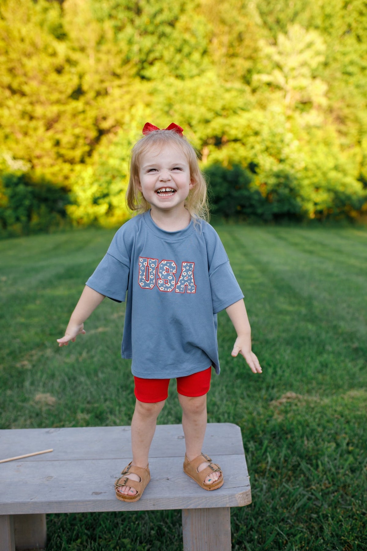 USA Daisy Oversized T-Shirt by Little Joy Co. at Everetts Place