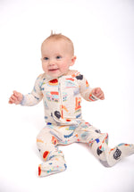 Windy City Bamboo Double Zip Onesie | Chicago Baby Pajamas by Rayn’s Tiny Stitches