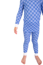Blue Checkered Bamboo 2-Piece Pajamas | Soft, Breathable Kids PJ Set by Rayn’s Tiny Stitches