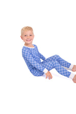 Blue Checkered Bamboo 2-Piece Pajamas | Soft, Breathable Kids PJ Set by Rayn’s Tiny Stitches